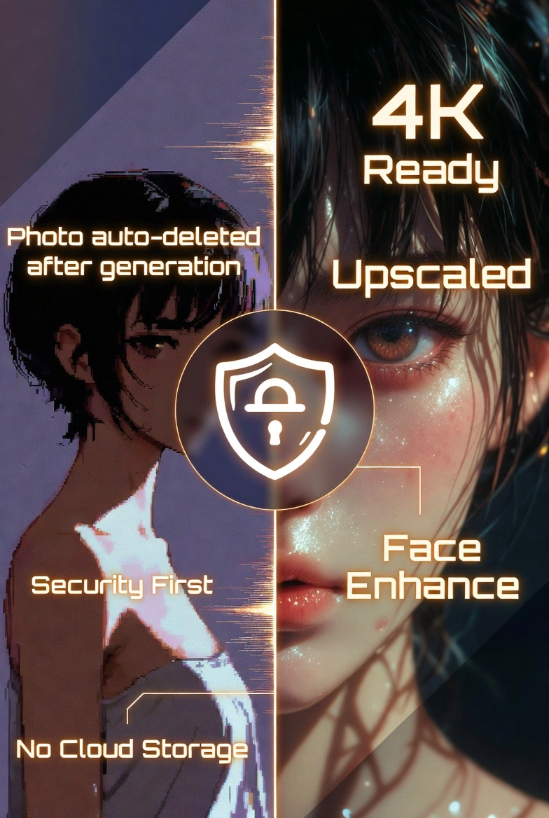 4K аниме-портрет с полной приватностью данных