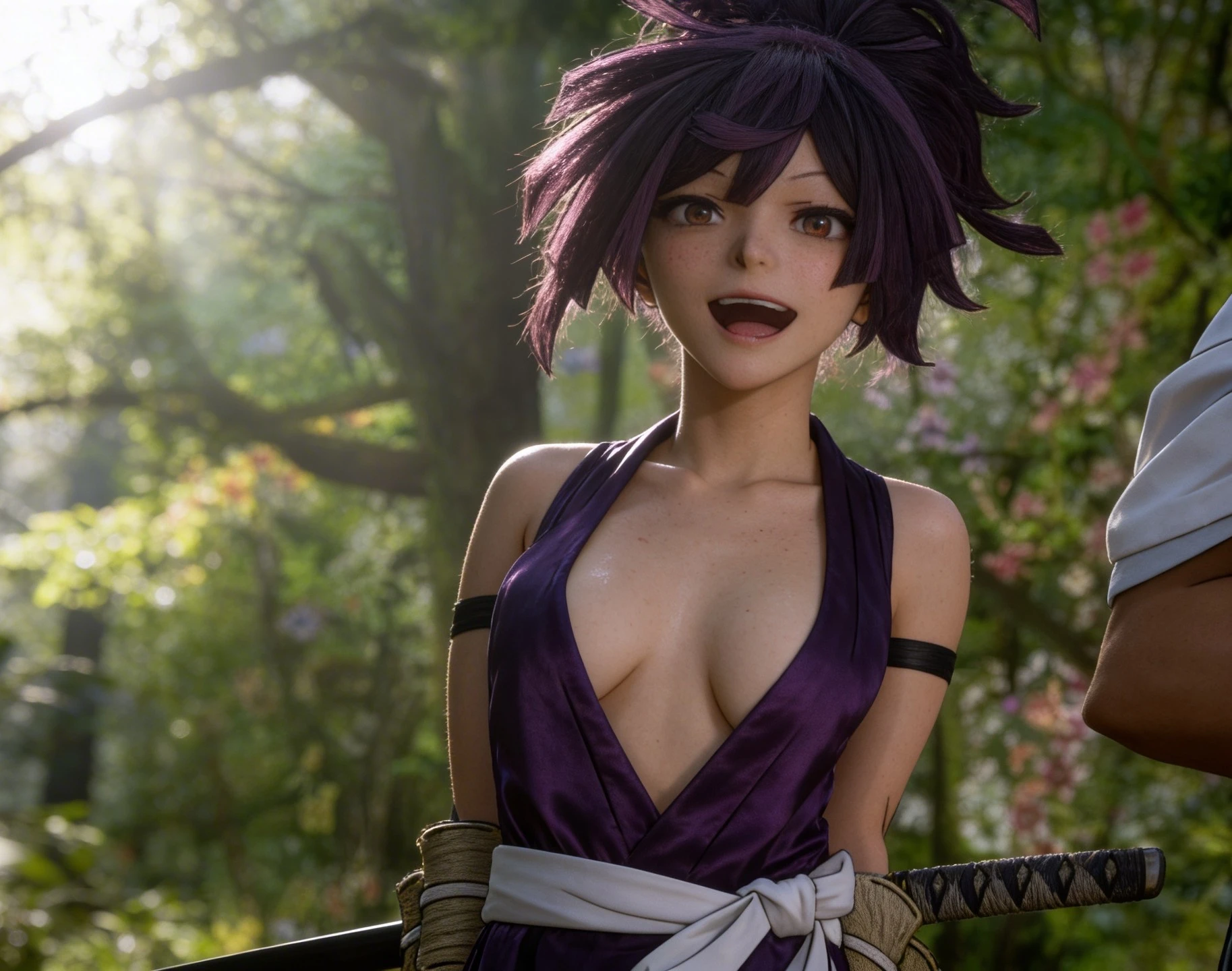 Фотореалистичный портрет персонажа, сгенерированный из аниме-кадра